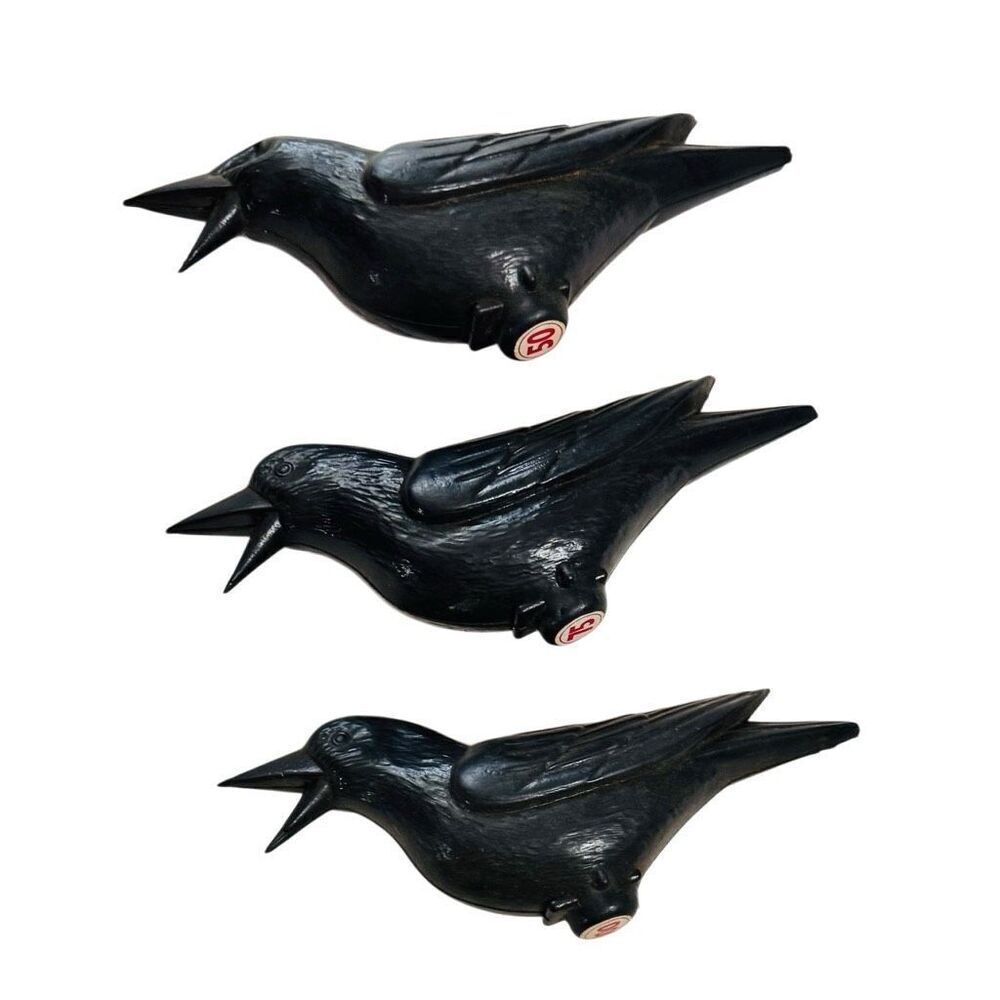 Lot of 3 black Crow Plastic point based BB Gun targets-carnival games 1950/1960s - Picture 14 of 15